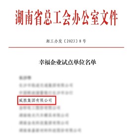 幸福威勝|威勝榮獲“湖南省幸福企業試點單位”